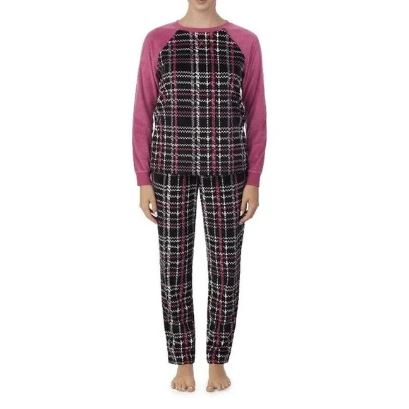 Women's Ladies' Pajamas Super Soft Velour PJ's 2-Pc Size M 8/10 Loungewear NWT - Picture 1 of 12